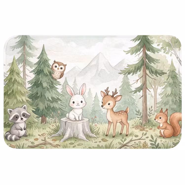 Badmat - Bos - Dieren - Groen — 1
