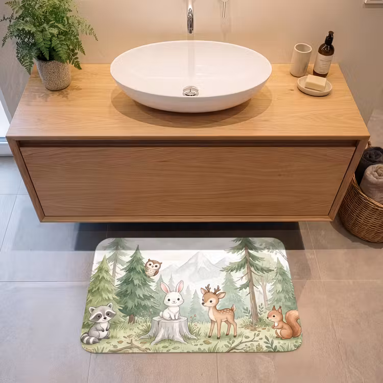 Badmat - Bos - Dieren - Groen — 2