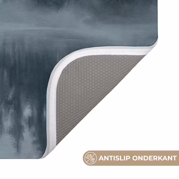 Badmat - Bos - Meer - Mist - Natuur - Grijs — 3