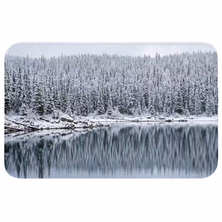 Badmat - Bos - Reflectie - Meer - Winter - Serene — 1