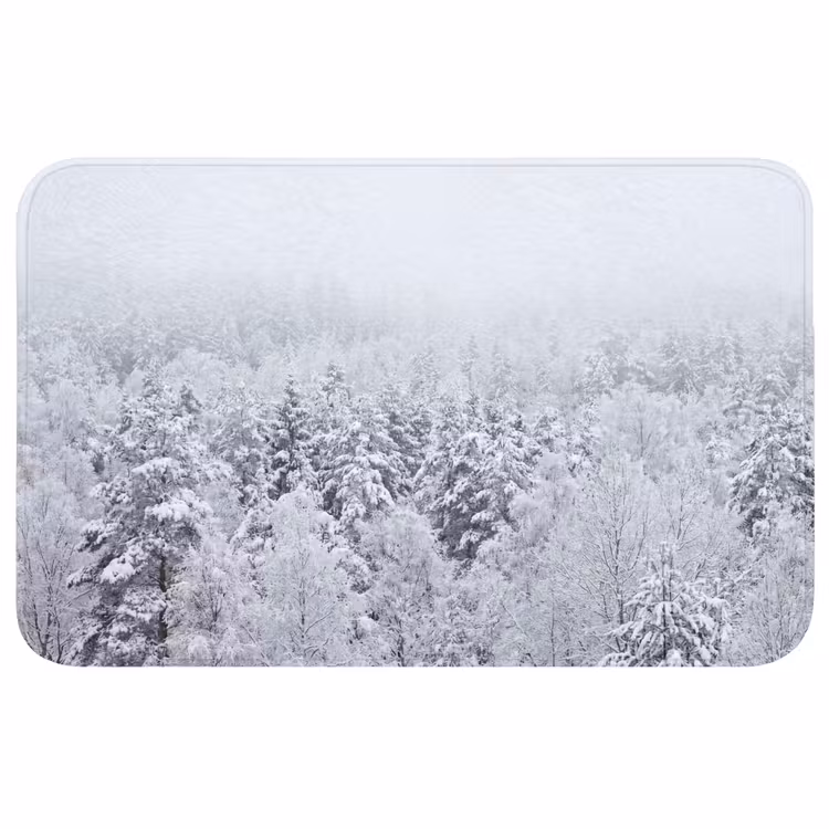 Badmat - Bos - Sneeuw - Winter - Natuur - Wit — 1