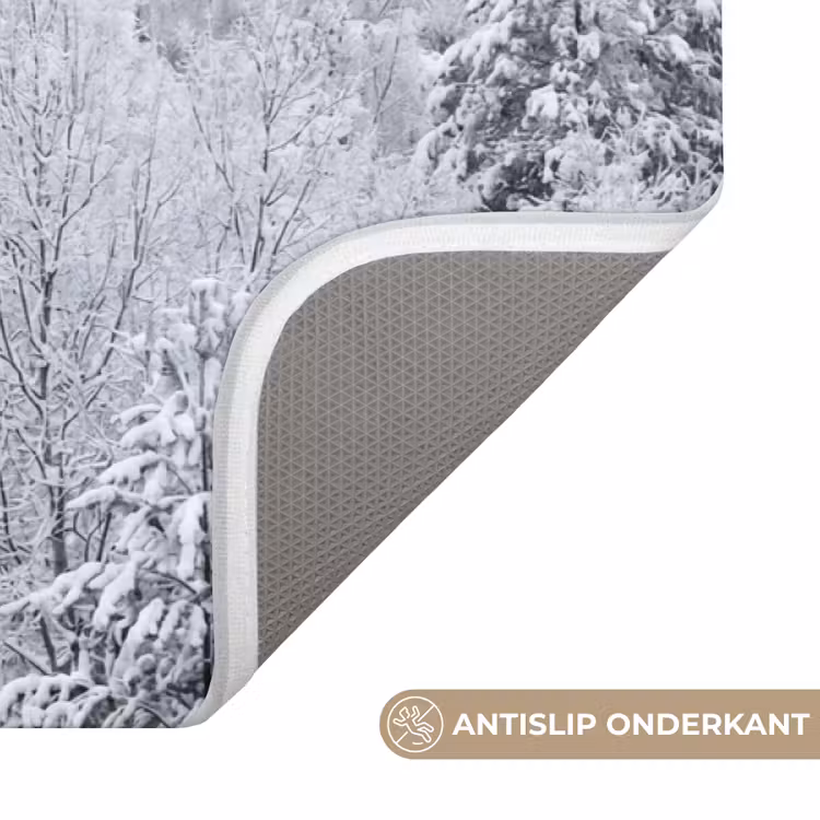 Badmat - Bos - Sneeuw - Winter - Natuur - Wit — 3