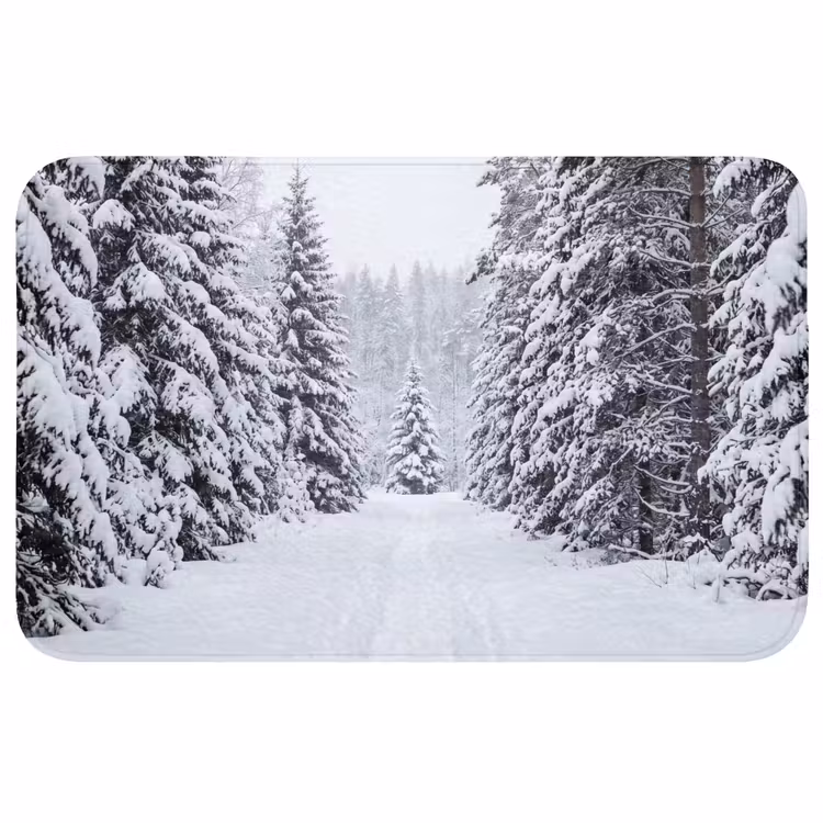 Badmat - Bos - Winter - Sneeuw - Pad - Natuur — 1