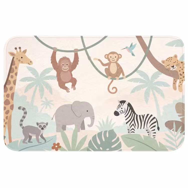 Badmat - Jungle - Dieren - Groen — 1