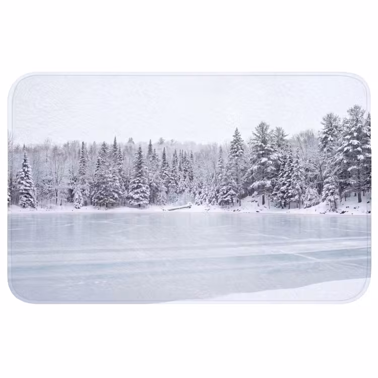 Badmat - Meer - Dennen - IJs - Winter - Rustgevend — 1