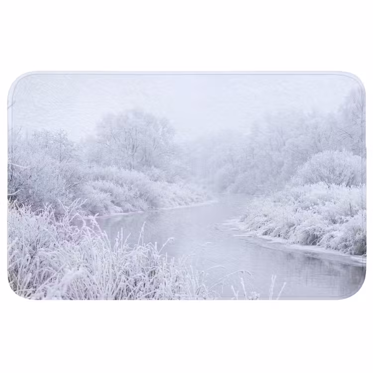 Badmat - Rivier - Sneeuw - Bos - Winter - Schilderachtig — 1