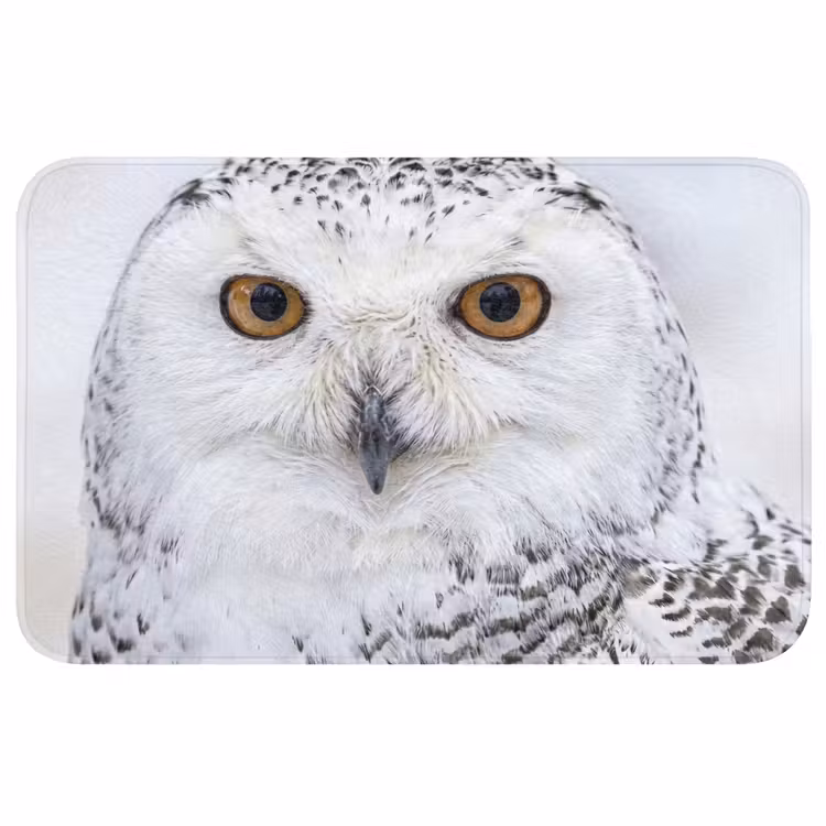 Badmat - Sneeuwuil - Oog - Wildlife - Wit — 1