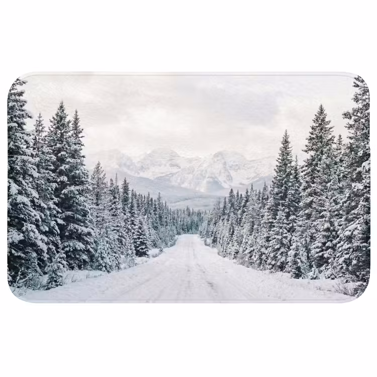 Badmat - Weg - Sneeuw - Naaldbos - Winter - Avontuurlijk — 1
