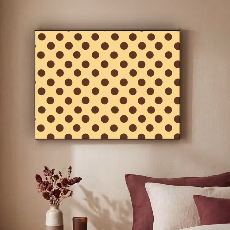 Art Frame - Polka Dot - Stippen - Retro - Geel - Bruin — 2