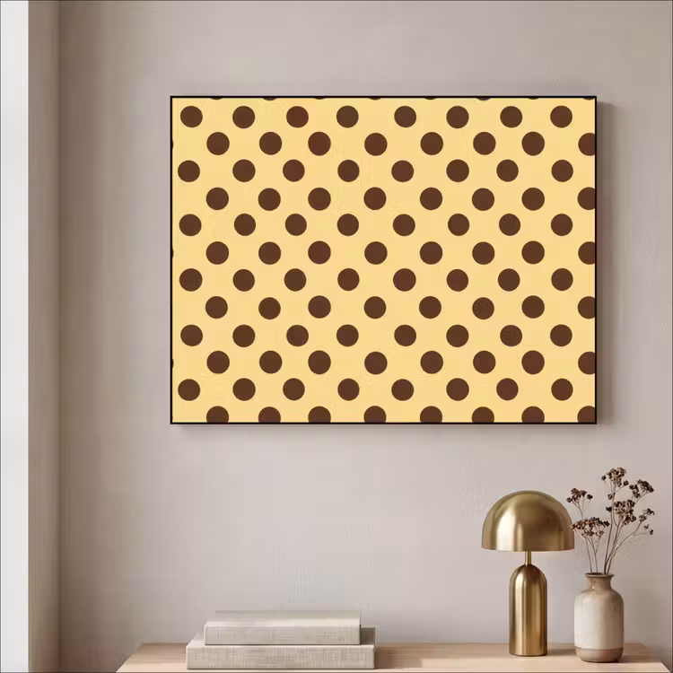 Art Frame - Polka Dot - Stippen - Retro - Geel - Bruin — 3