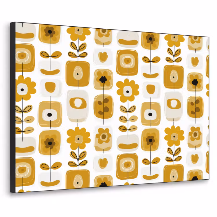 Art Frame - Retro - Abstract - Bloemen - Okergeel — 1