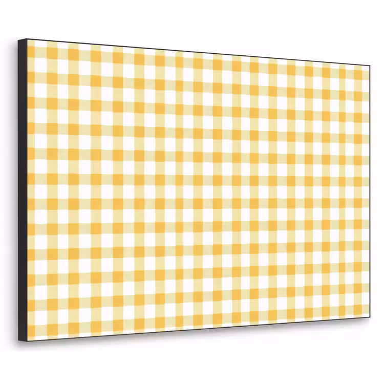 Art Frame - Ruit - Gingham - Klassiek - Geel en Wit — 1