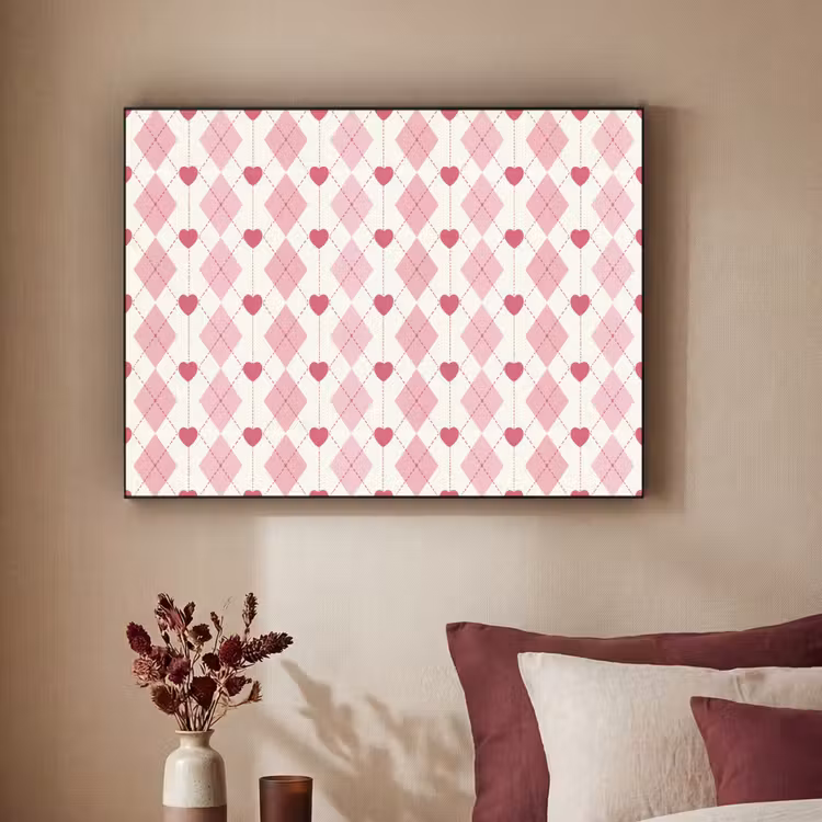 Art Frame - Ruiten - Klassiek - Roze - Wit — 2