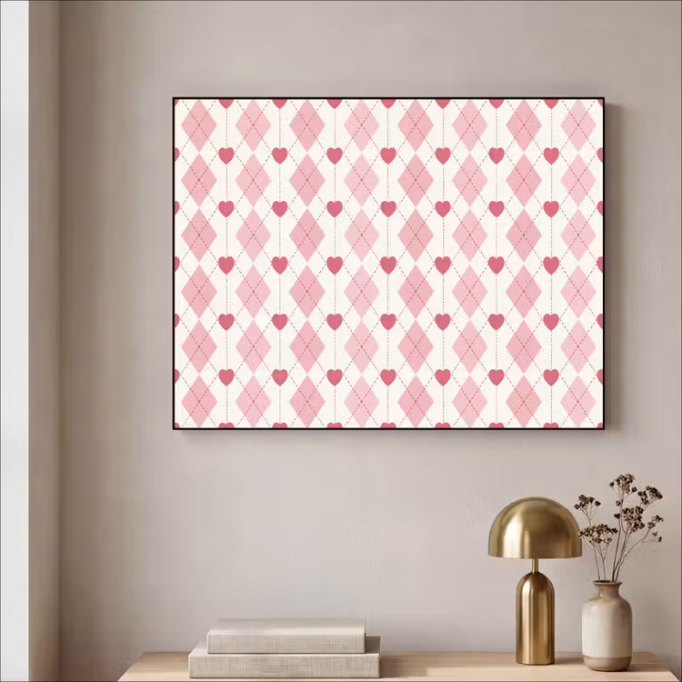 Art Frame - Ruiten - Klassiek - Roze - Wit — 3