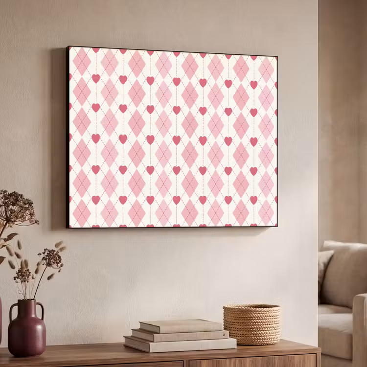 Art Frame - Ruiten - Klassiek - Roze - Wit — 4