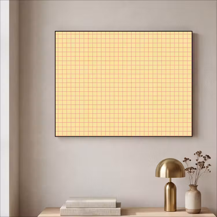 Art Frame - Ruitjes - Grid - Minimalistisch - Geel - Roze — 3