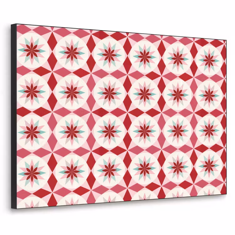 Art Frame - Tegelpatroon - Sterren - Retro - Roze - Mintgroen — 1