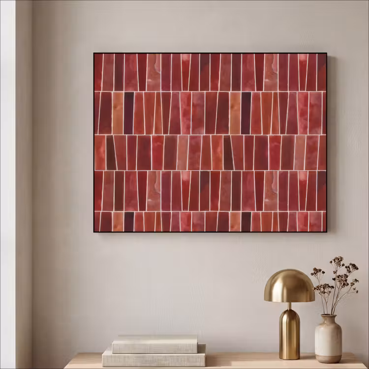 Art Frame - Tegels - Modern - Structuur - Dieprood — 3