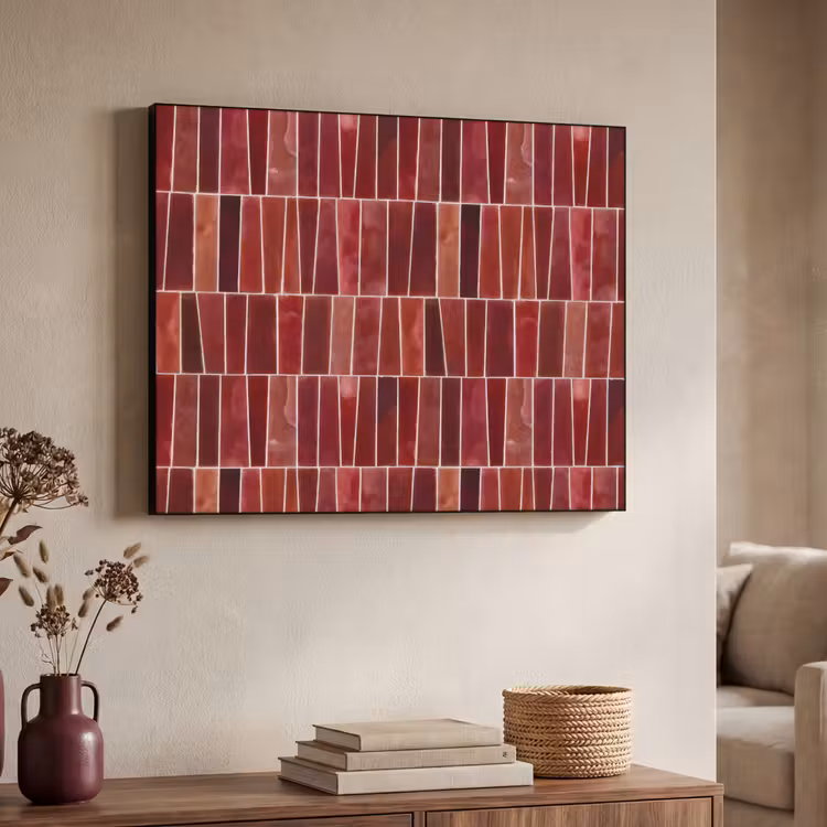 Art Frame - Tegels - Modern - Structuur - Dieprood — 4