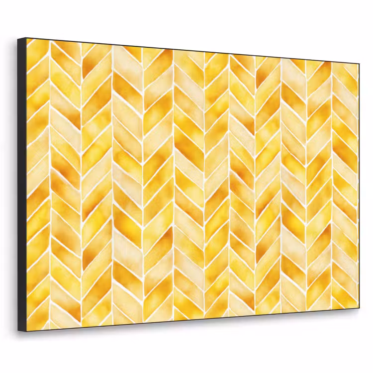 Art Frame - Visgraat - Aquarel - Patronen - Goudgeel — 1