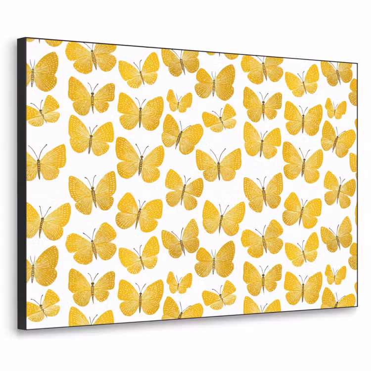 Art Frame - Vlinders - Botanisch - Illustratie - Geel - Wit — 1