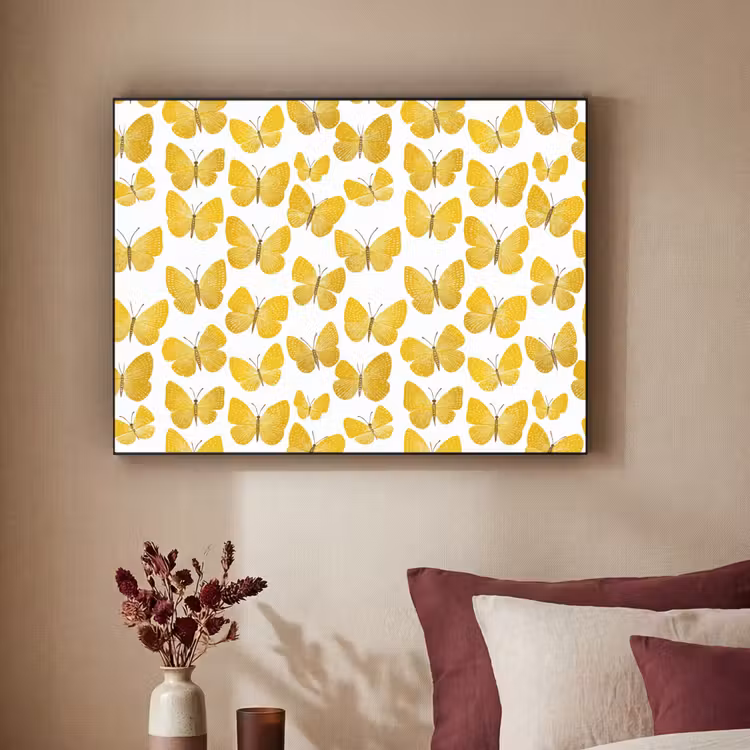 Art Frame - Vlinders - Botanisch - Illustratie - Geel - Wit — 2