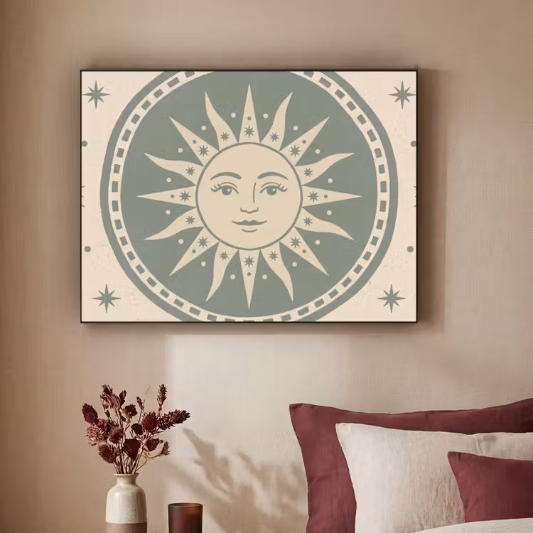 Art Frame - Zon - Sterren - Astrologie - Vintage - Groen — 2