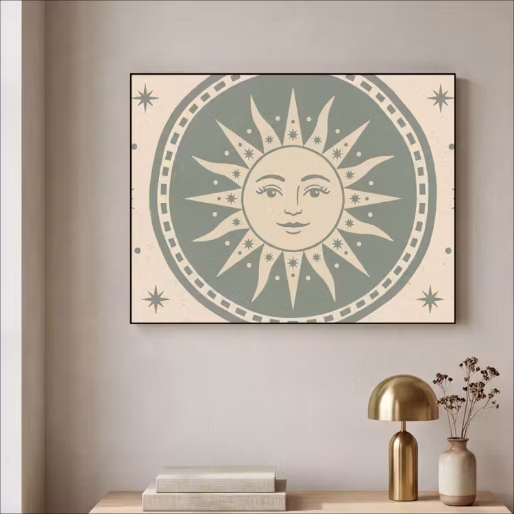 Art Frame - Zon - Sterren - Astrologie - Vintage - Groen — 3