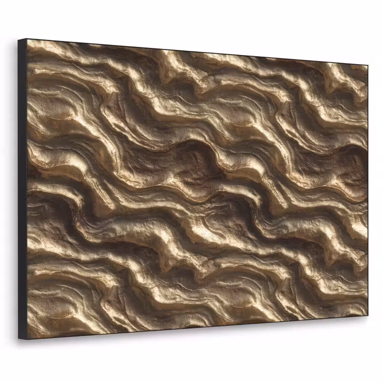 Art Frame - Reliëf - Golven - Abstract - Bronsgoud — 1