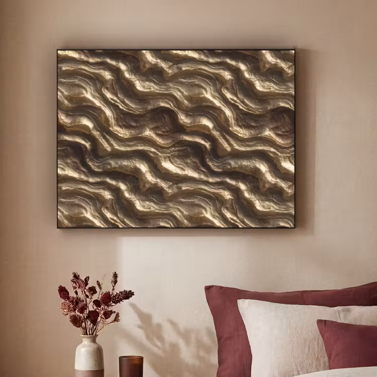 Art Frame - Reliëf - Golven - Abstract - Bronsgoud — 2