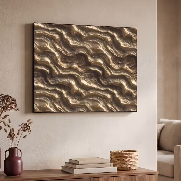 Art Frame - Reliëf - Golven - Abstract - Bronsgoud — 4