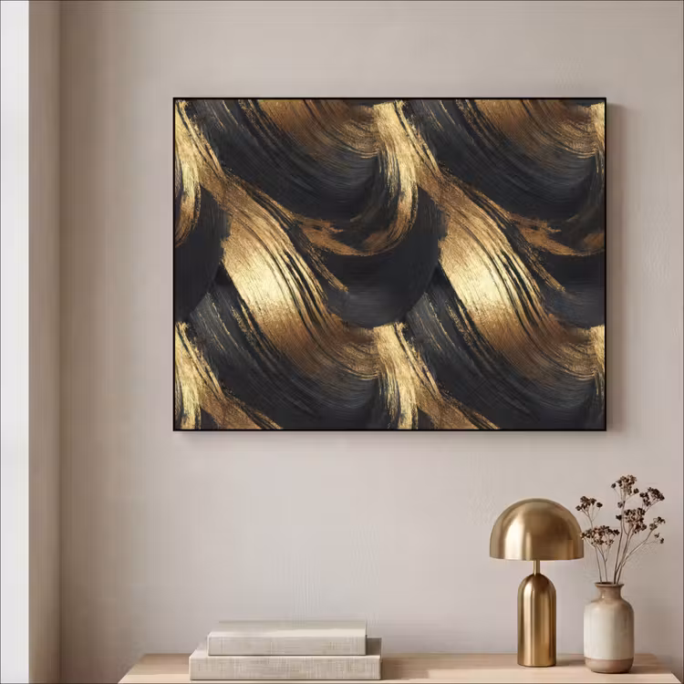 Art Frame - Verfstreken - Abstract - Goud - Zwart — 3