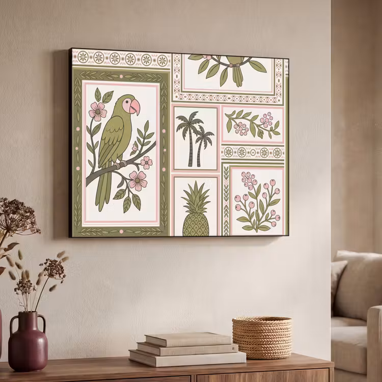Art Frame - Vogel - Tropisch - Patroon - Decoratief - Groen — 4