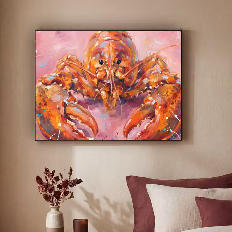 Art Frame - Zeeleven - Kreeft - Spatters - Abstract - Roze — 2