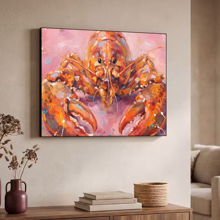 Art Frame - Zeeleven - Kreeft - Spatters - Abstract - Roze — 4