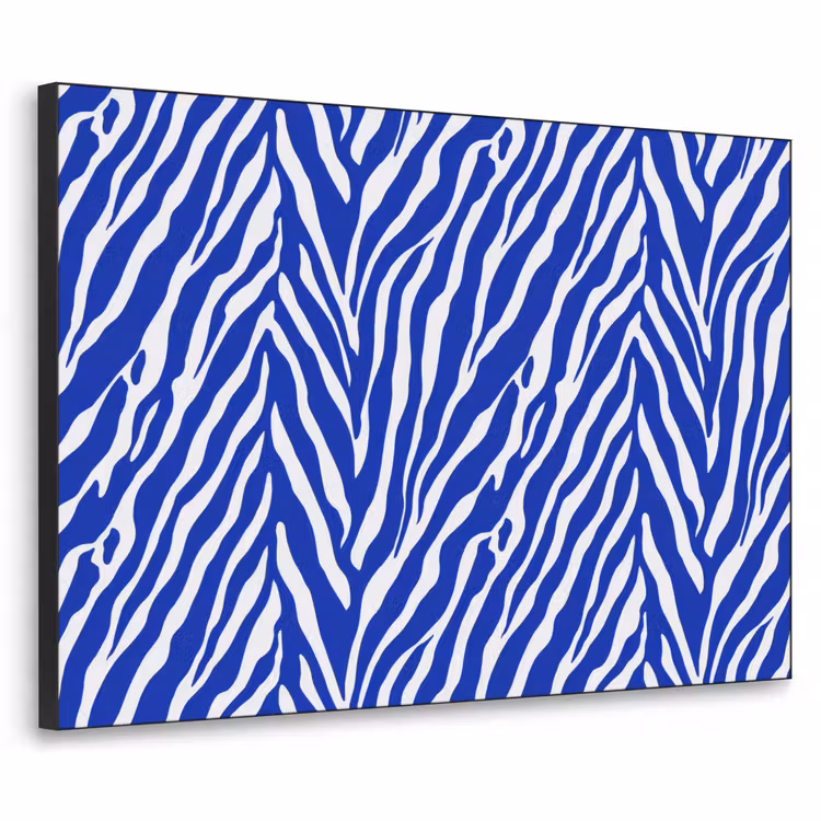 Art Frame - Zebra - Patroon - Kobalt - Blauw — 1