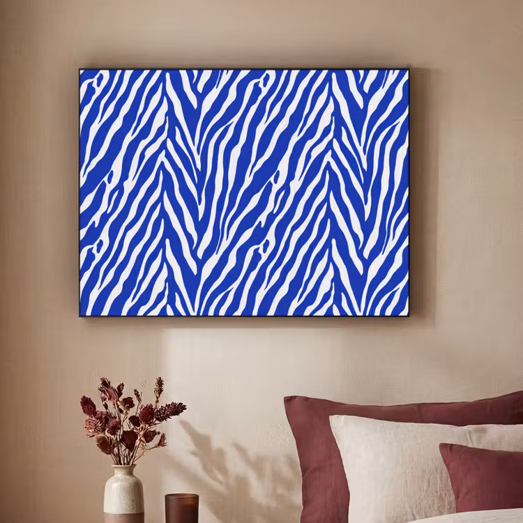 Art Frame - Zebra - Patroon - Kobalt - Blauw — 2
