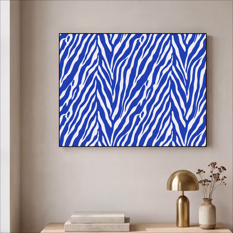 Art Frame - Zebra - Patroon - Kobalt - Blauw — 3