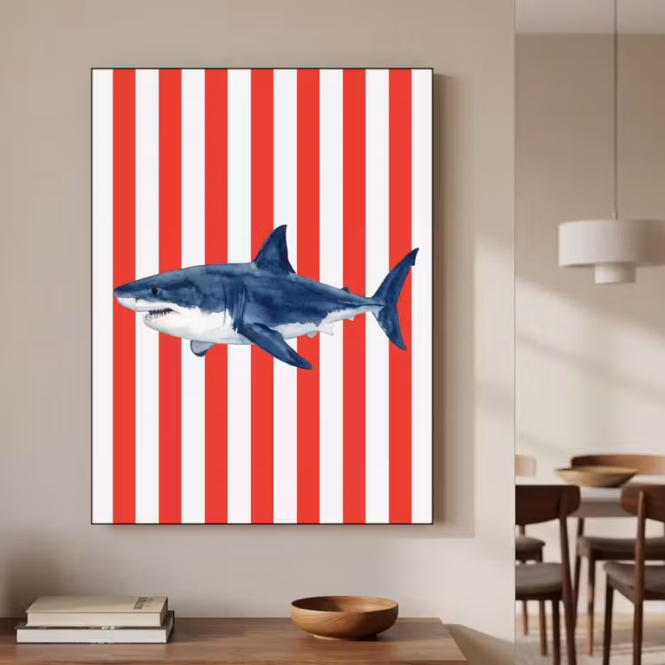 Art Frame - Vis - Haai - Zee - Illustratie - Blauw — 3