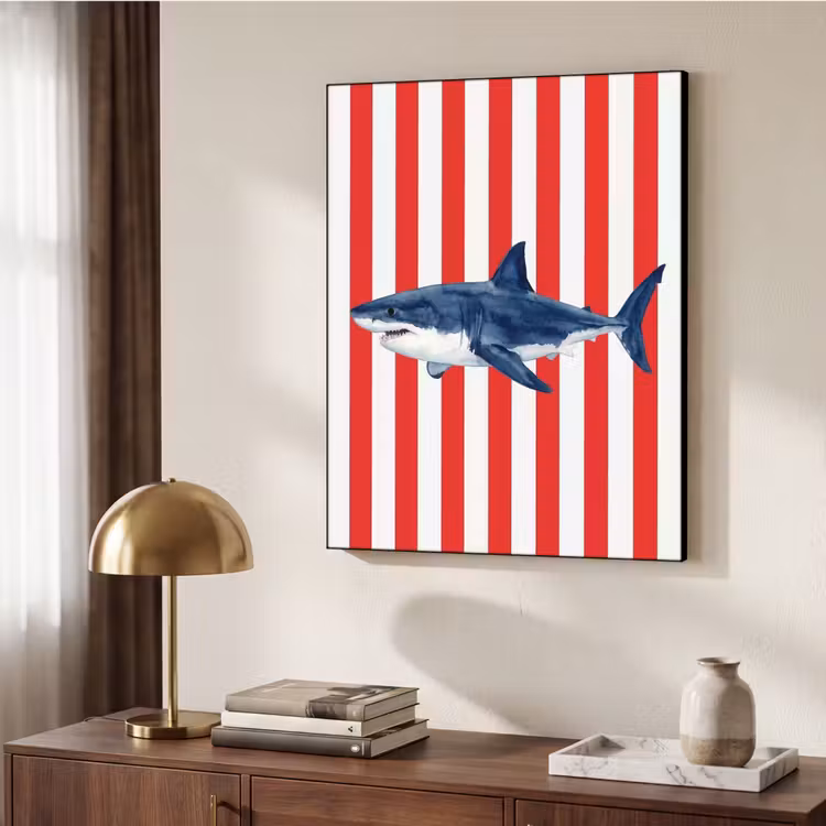 Art Frame - Vis - Haai - Zee - Illustratie - Blauw — 4