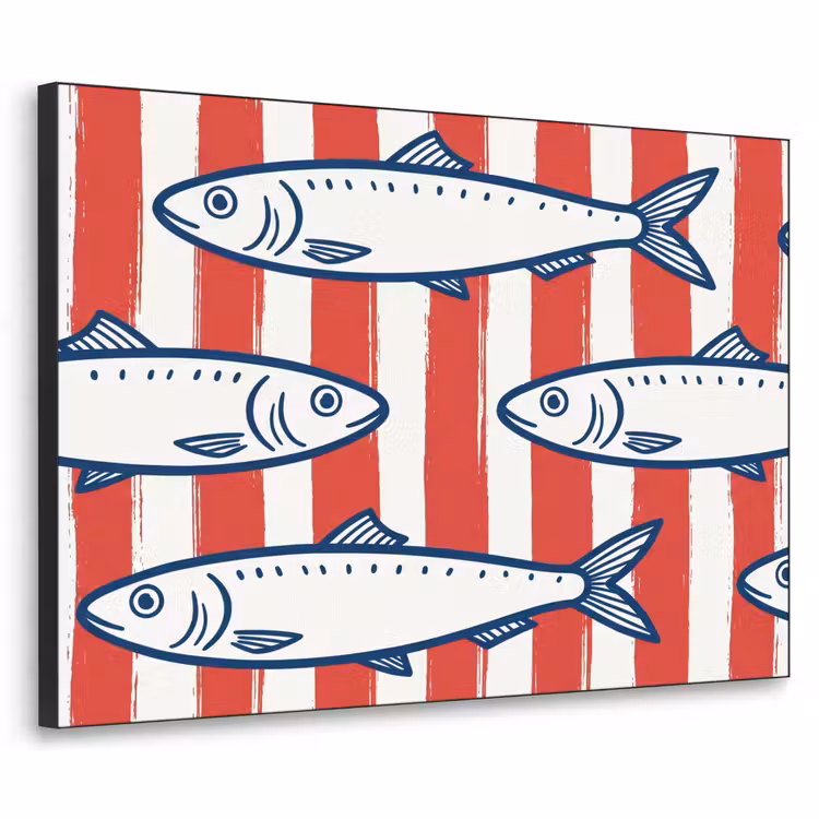 Art Frame - Vis - Patroon - Strepen - Illustratie - Rood — 1