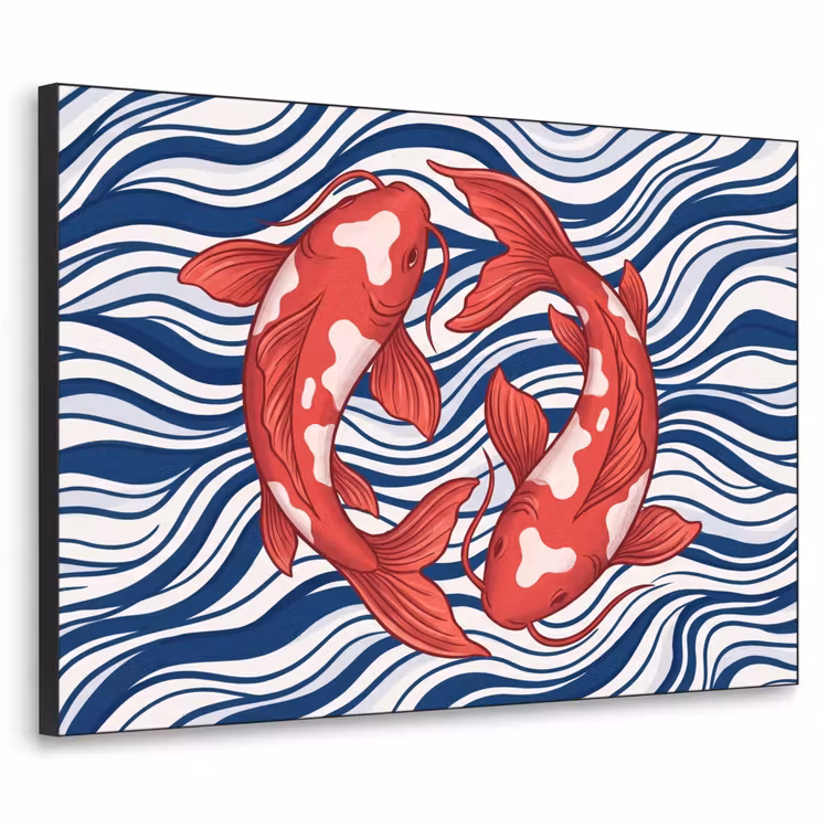 Art Frame - Vis - Water - Natuur - Illustratie - Rood — 1