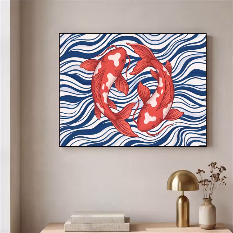 Art Frame - Vis - Water - Natuur - Illustratie - Rood — 3