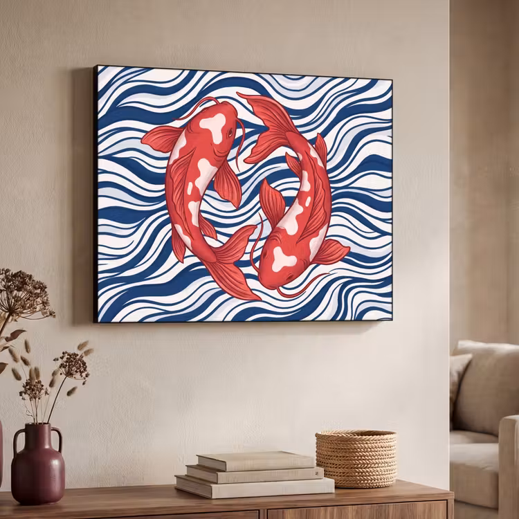 Art Frame - Vis - Water - Natuur - Illustratie - Rood — 4