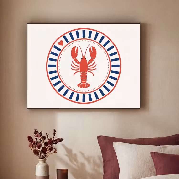 Art Frame - Zeeleven - Kreeft - Embleem - Grafisch - Rood — 2