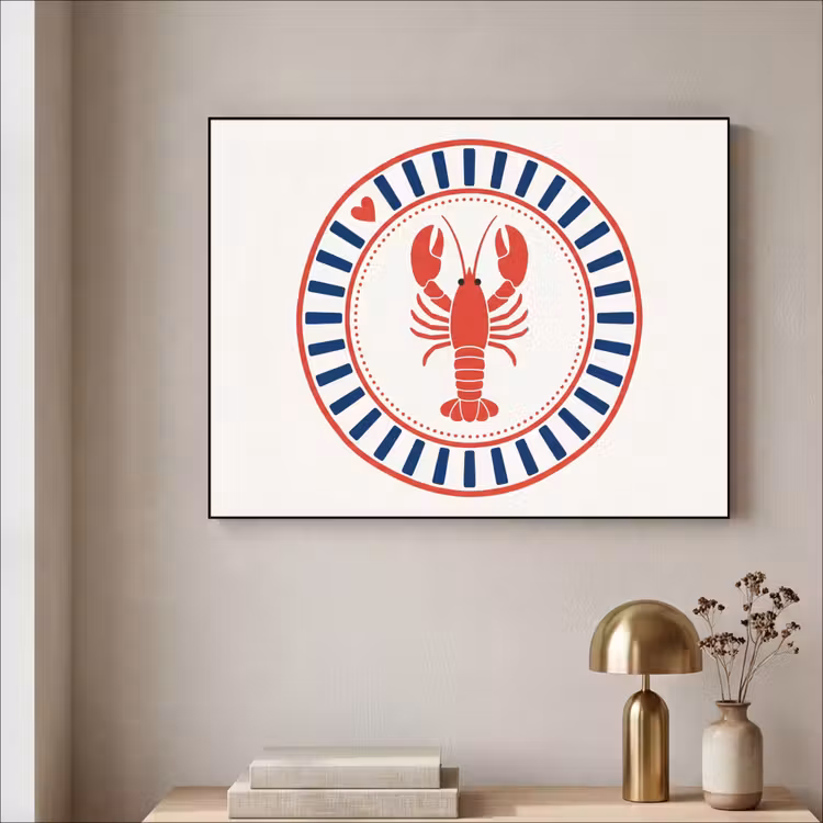 Art Frame - Zeeleven - Kreeft - Embleem - Grafisch - Rood — 3