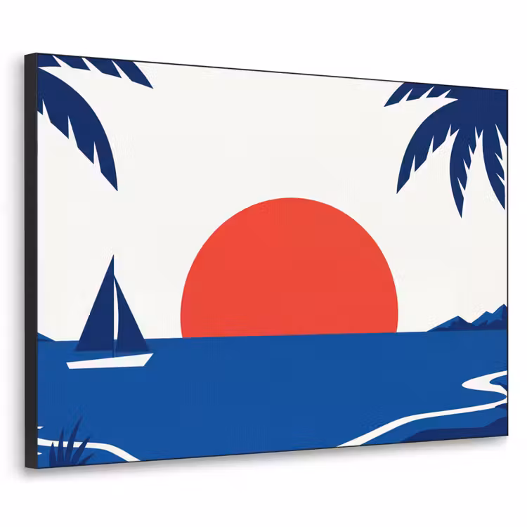 Art Frame - Zonsondergang - Zee - Palmboom - Tropisch - Modern — 1