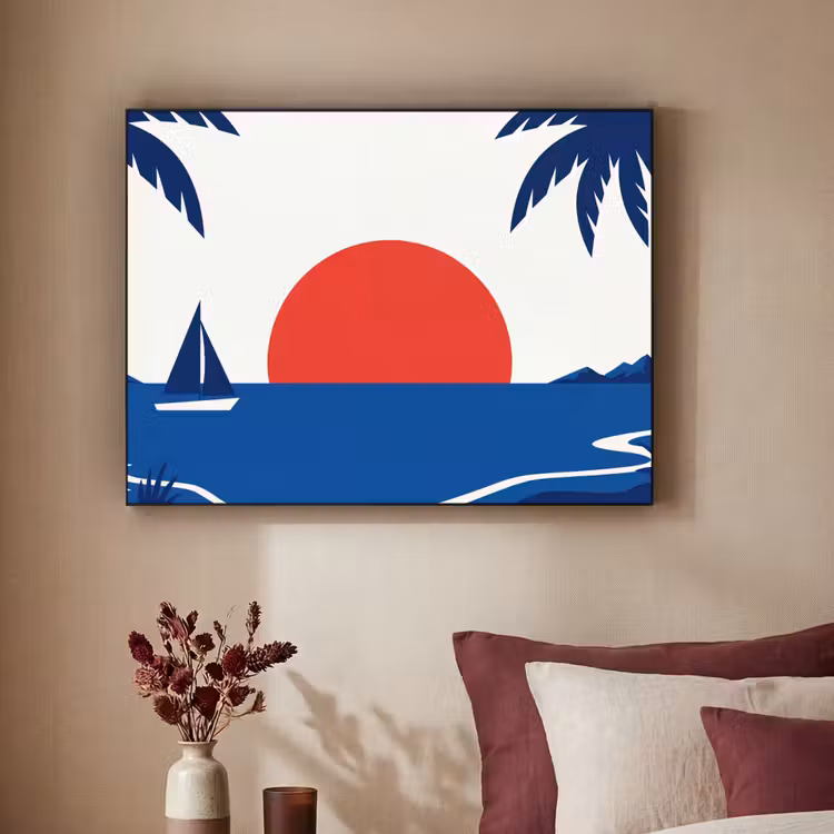 Art Frame - Zonsondergang - Zee - Palmboom - Tropisch - Modern — 2