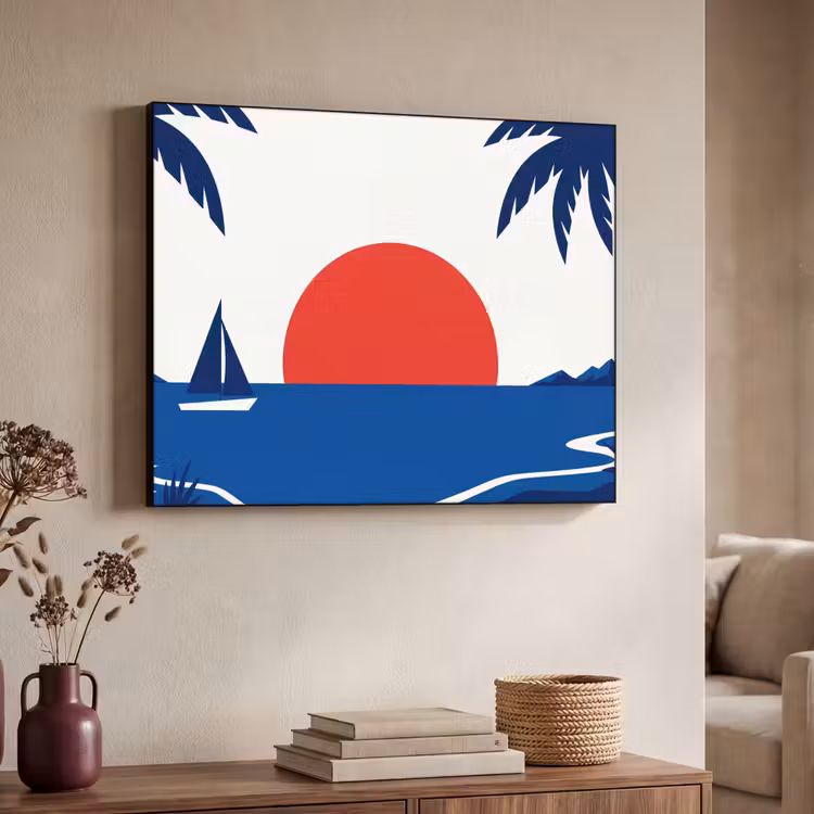 Art Frame - Zonsondergang - Zee - Palmboom - Tropisch - Modern — 4