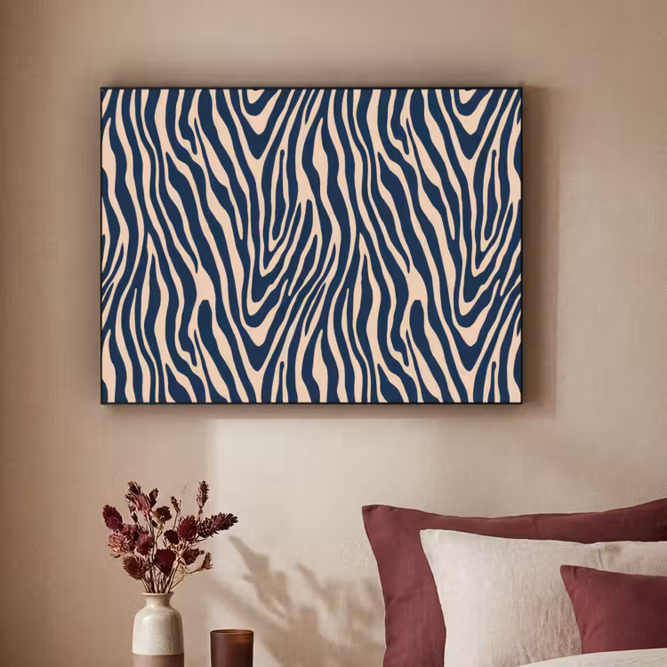Art Frame - Zebra - Patroon - Blauw - Beige — 2